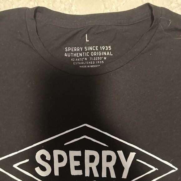 SPERRY EUC Black Tee- Size Large - Picture 2 of 2
